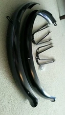 BLACK FENDER SET W INDENT 26" BEACH CRUISER BICYCLES,SCHWINNS ,3&1/4" WIDE,