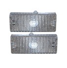 67-68 Chevy C10 Truck Clear LH/RH Front Grille Turn Signal Lights Park Lamp Lens