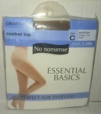 No nonsense Pantyhose NWT New Size C Suntan Essential Basics NXT Control Top 