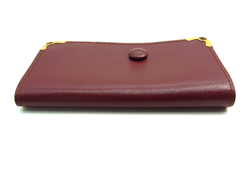 Auth must de Cartier 2C Bordeaux 6 Key Case Holder With Box & Cloth & Card EX - Picture 12 of 18