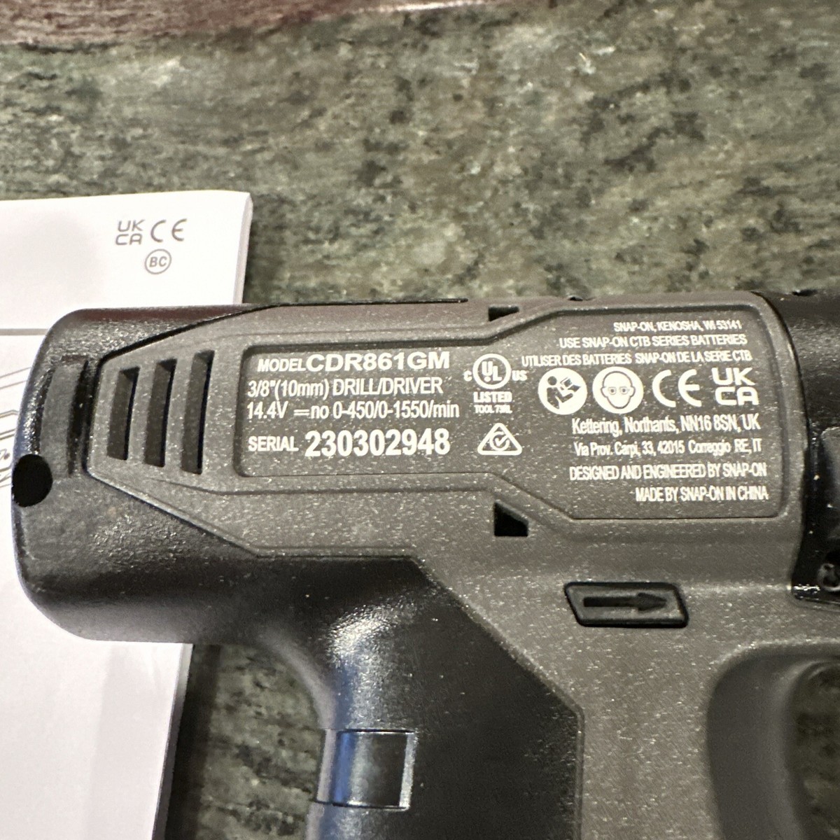 Snap On cdr861gm 3/8 drill driver 14.4 micro lithium brushless 