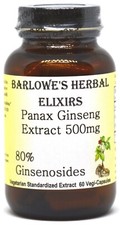 Panax Ginseng Extract  80 Ginsenosides  500mg  60 Veggie Capsules