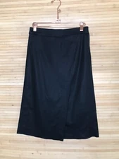 Narciso Rodriguez Womens Black wrap front panel pencil suit skirt sz 4 wool