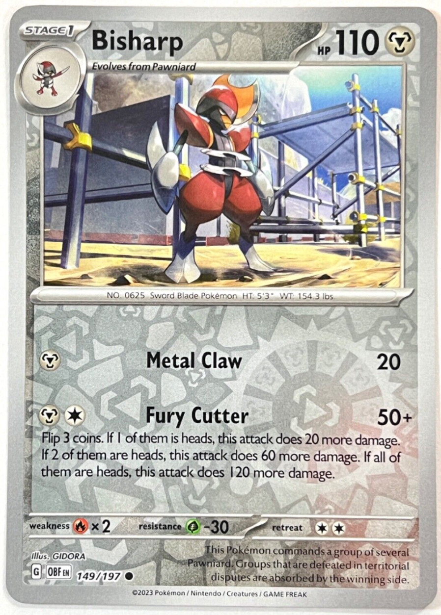 Pokemon - Bisharp 149/197 - Obsidian Flames - Reverse Holo - NM/M