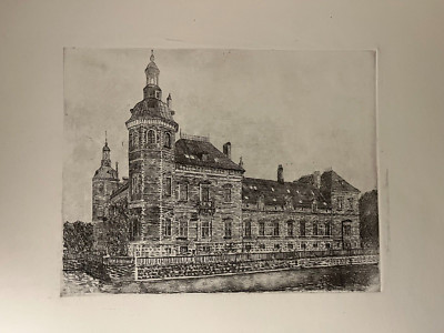 Albert Jensen (Elmstedt) Original Druck Kunst Schloss Fredensborg, Dänemark 3...