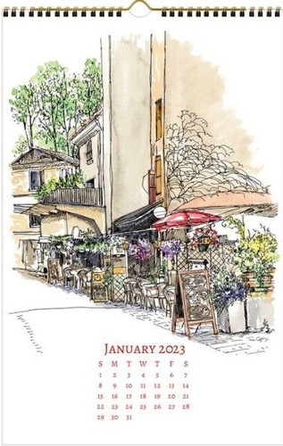 2023 Poster Calendar, Wanderlust The LANG Companies, Art By Tim Coffey - 17 x 11 - Picture 2 of 3