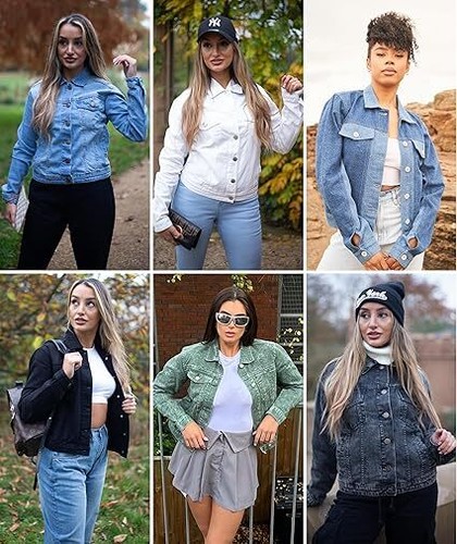 JMOJO Womens Denim Jacket Ladies Cotton Coat Girls Winter Outwear Warm Jean Top - Picture 8 of 106