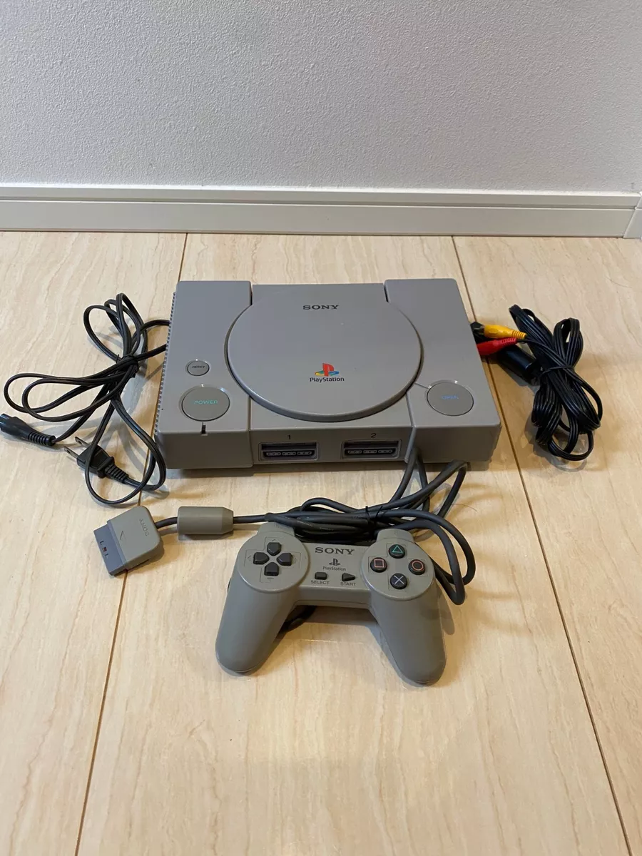 Sony PlayStation 1 PS1 Gray Game Console Full Set Japanese Version Fast  Shipping