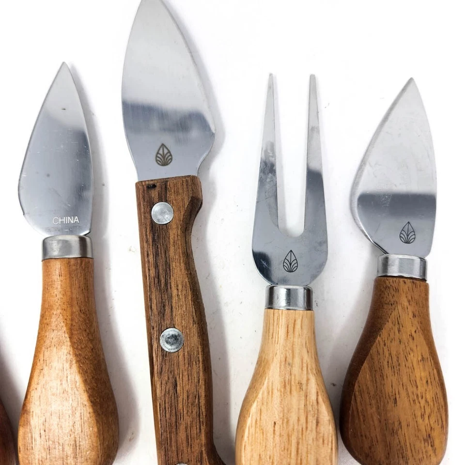 Набор вилок ножей для сыра Toscana и различные лезвия из нержавеющей стали деревянные ручки 10 шт. - Изображение 4 из 4