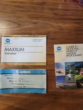 Vintage Canon And Minolta Owner  Instruction Manual For Camera/ Equipment