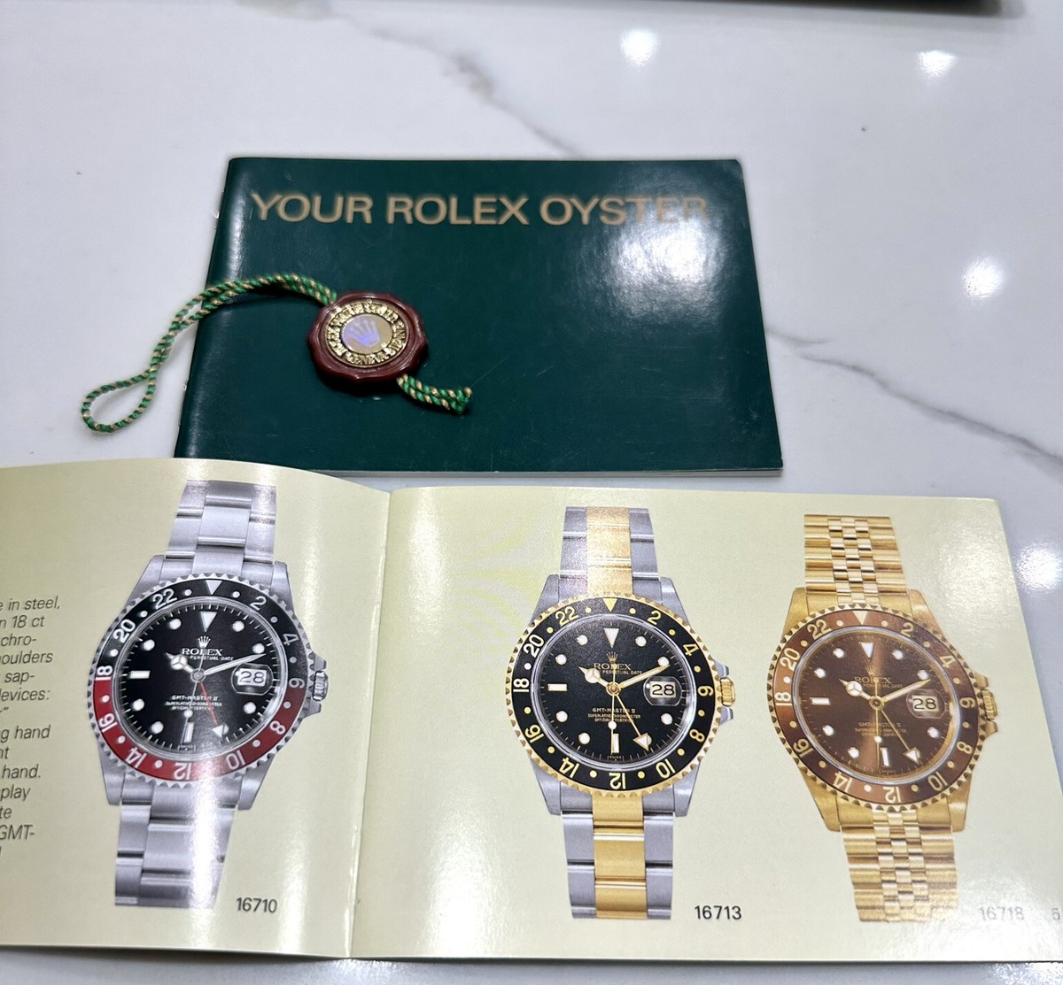 OEM Vintage 2000 Rolex GMT Master II Booklet SET Pepsi 16710 16718