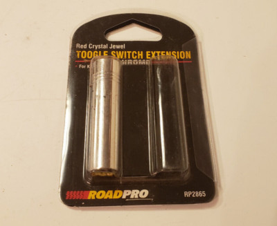 Roadpro 2-1/4'' x 3/8'' Red Crystal Jewel Chrome Toggle Switch Extension RP2865
