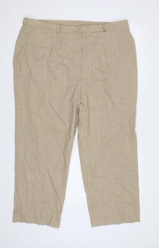 Country Collection Womens Beige Polyester Blend Trousers Size 22 L27 in
