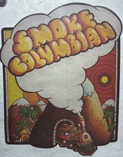 SMOKE COLUMBIAN 1977 VINTAGE Allstar IRON ON TRANSFER NOS