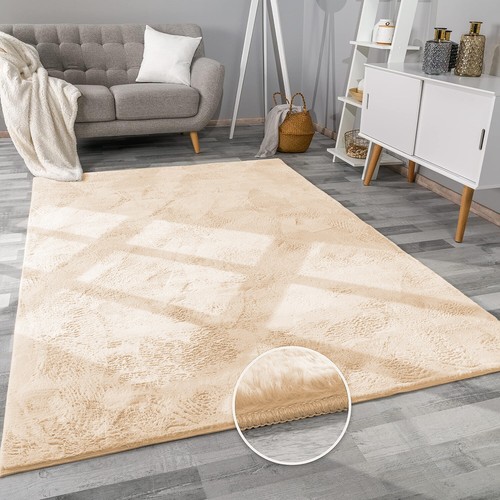 Large Rabbit Fur Rug Soft Thick Anti Slip Fluffy Rugs Living Room Bedroom Carpet - Picture 4 of 62