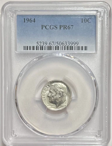 Rosevelt Silver Dime Proof Lot 1964 PCGS PR 67 Uncirculated 10c Coin