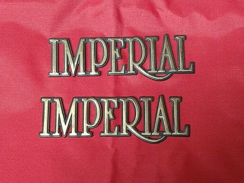 80's 90's Chrysler Imperial Gold Tone Emblem ( Pair )