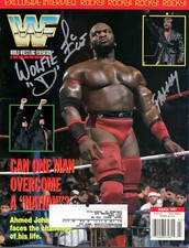 Faarooq Ron Simmons JC Ice Wolfie D Signed March 1997 WWF Magazine Rock Poster