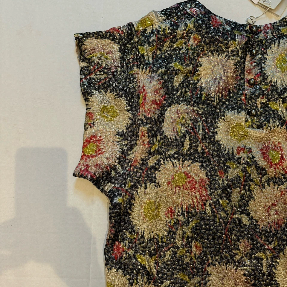 Top para mujer Paul & Joe talla 4 brillante floral metalizado botones perlados nuevo con etiquetas Foto 4 de 4