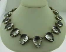 Sorrelli Riverstone NDA17AGRIV Crystal Pear LongStrand Necklace antique goldtone