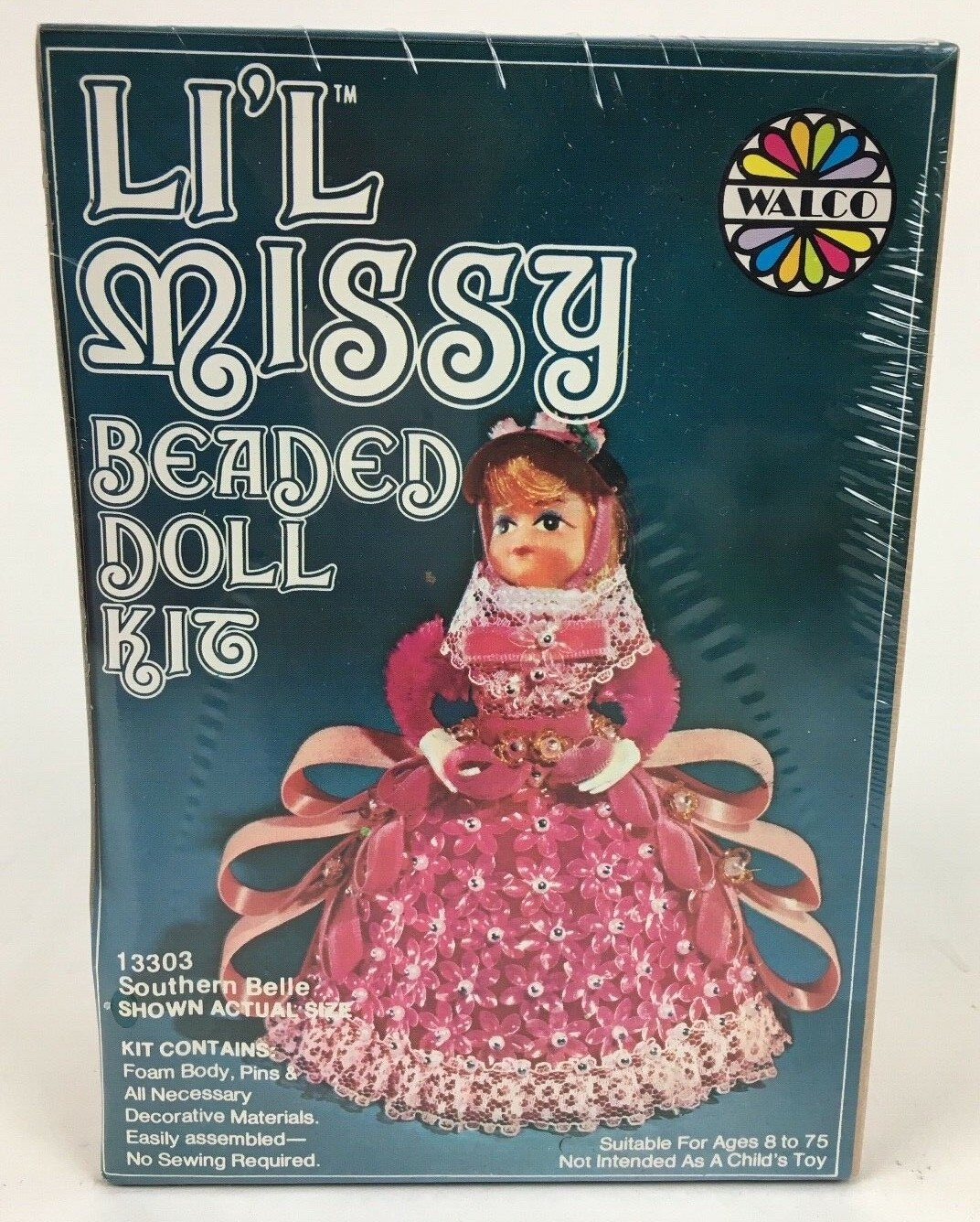Vintage Walco 1974 Li’l Missy Beaded Doll Kit Southern Belle 13303 eBay
