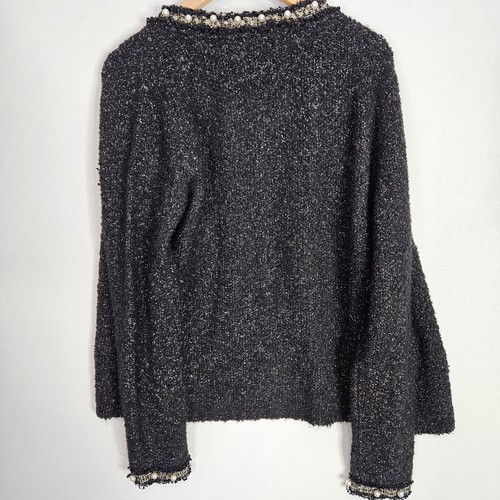 Love Token Black Wool Blend Cardigan Size Large - 第 9/10 張圖片