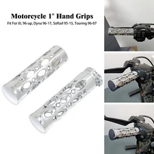 Chrome Hollow 25mm Hand Grips For Harley 1" Handlebar Softail Touring Sportster