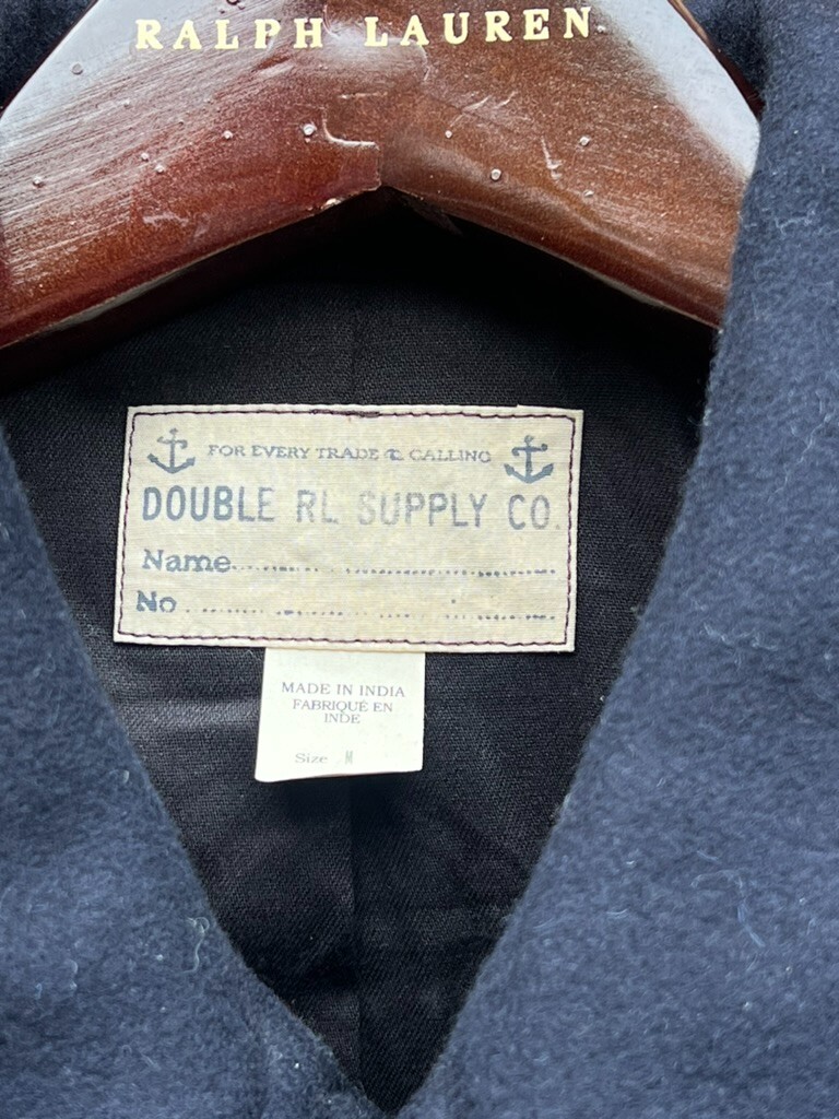 New RRL Ralph Lauren Limited-Edition Navy Peacoat Wool Leather