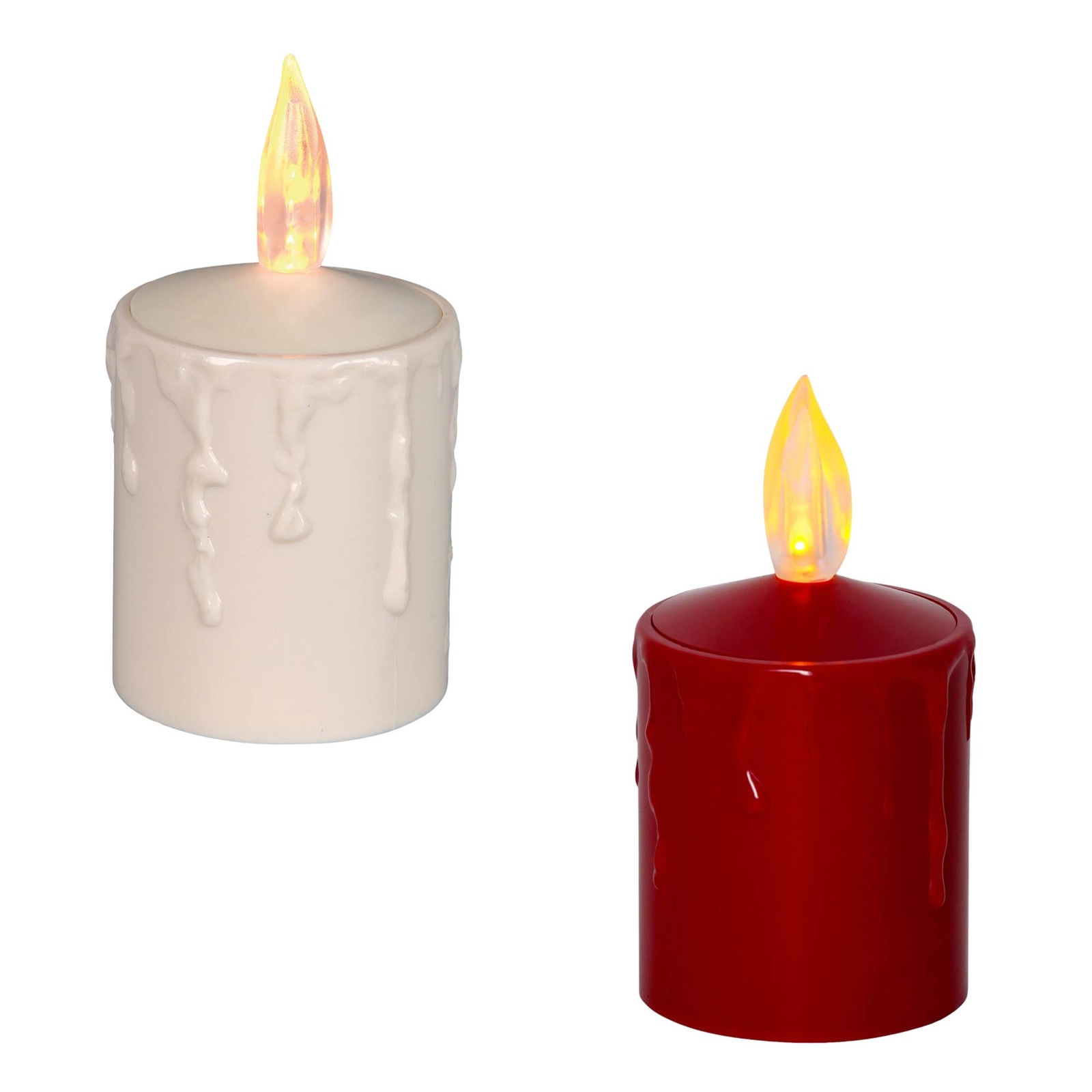 LED Grabkerze Grablicht auch für Laternen 6x11cm rot oder creme Lichtsensor Neu