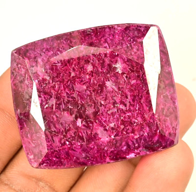 RARE 380 Ct Natural HUGE Red Ruby Museum Grade Certified Cushion Loose Gemstone