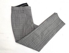 Banana Republic Sloan Dress Pants Women's Size 6 Gray Black Plaid Stretch EUC