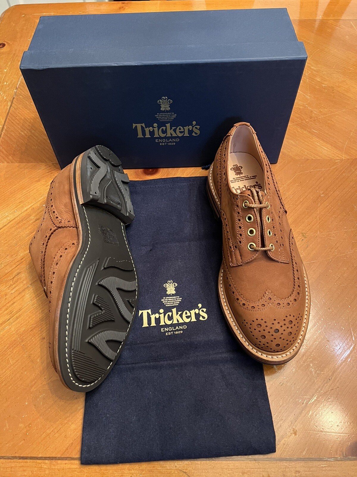 SAOLA Trickers Nubuck Wingtip 11 US (10 UK) Made in UK BOURTON