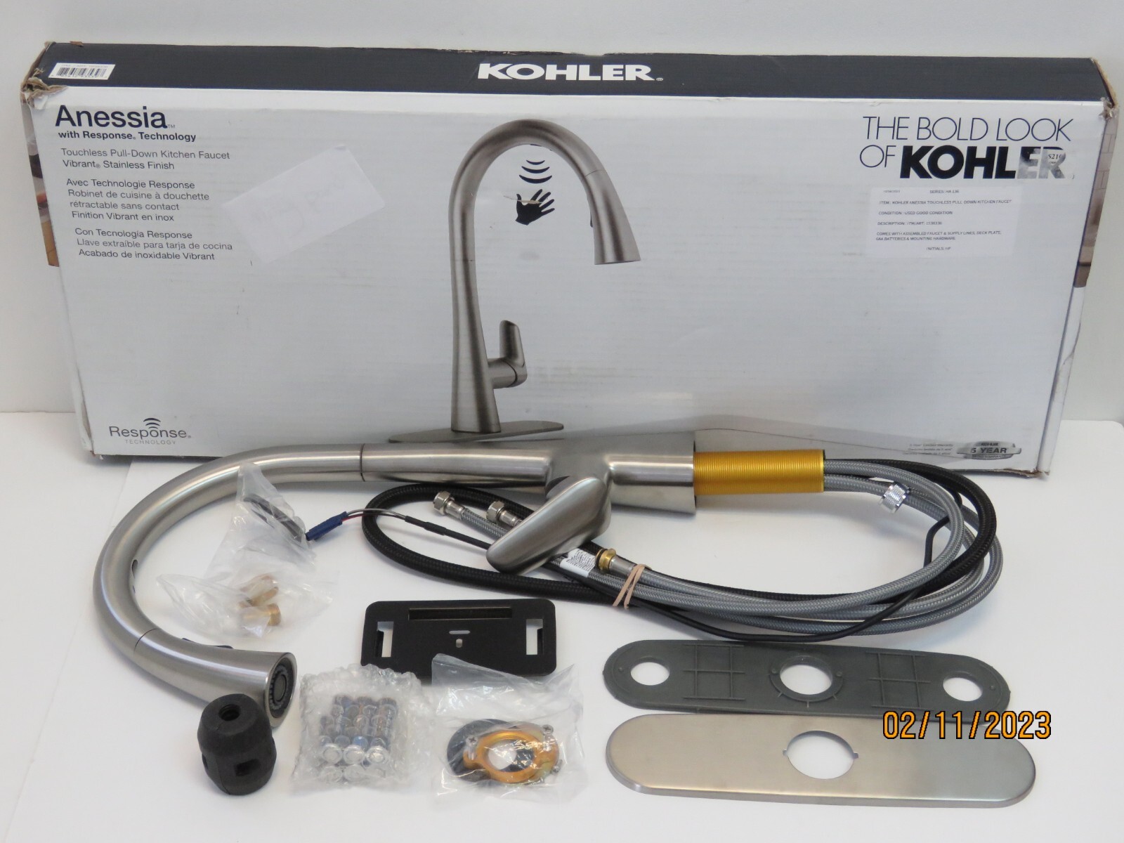 Kohler Anessia Touchless PullDown Kitchen Faucet Vibrant Stainless