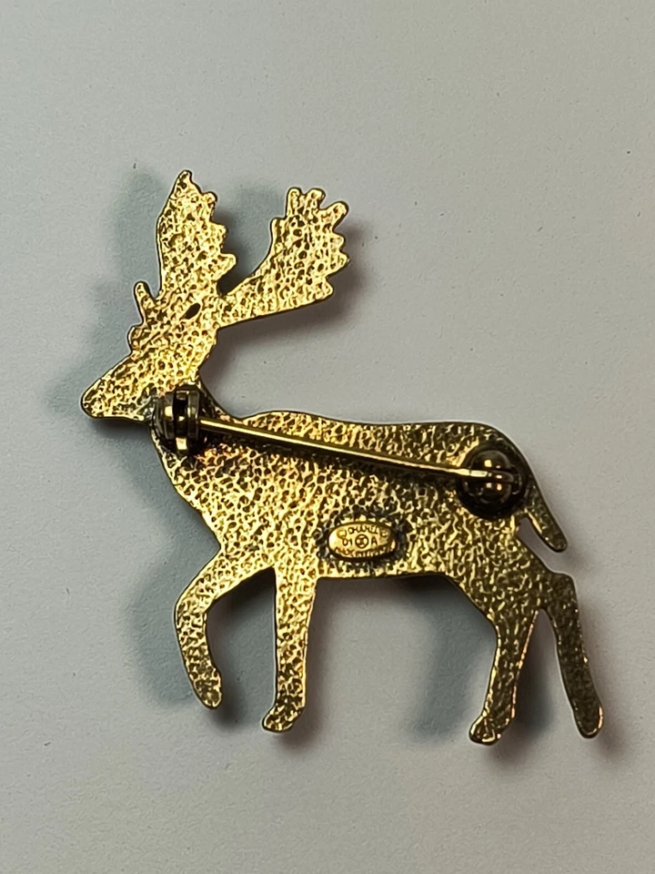Broche CHANEL CIERVO PIN RENO ORO Y PERLA 1,5"...HECHO EN Francia belleza y raro Foto 3 de 4
