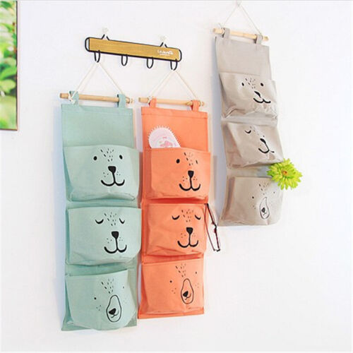 3 Pockets Wall Mounted Storage Bag Closet Organizer Clothes Hanging Storage  WY2 - Picture 1 of 14