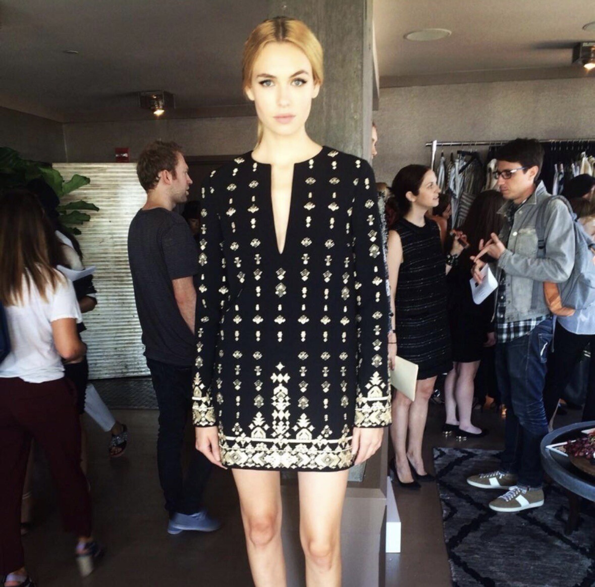 RACHEL ZOE Black Gold Embroidered Embellished Tunic A-line Dress! NWT 6 |  eBay