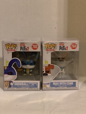 Funko Pop Secret Life Of Pets Max With Cone Snowball Superhero