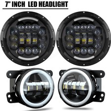 7 Inch Led Head Fog Light Bulbs Turn Signal Combo For 2003-2007 Jeep Liberty 4x