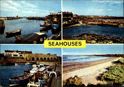 Great Britain Multi-View Postcard Seahouses Harbour and Beach England Postkarte