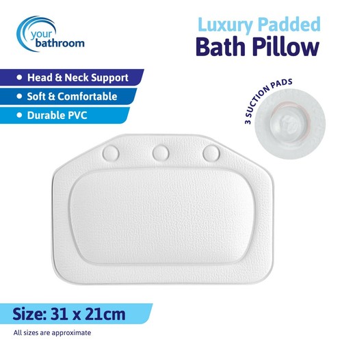 Luxury Bathroom Spa Bath Pillow Non-Slip Comfortable Bathtub Headrest Cushion - Afbeelding 1 van 5