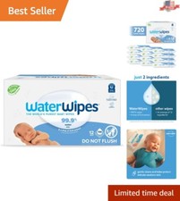Plastic-Free Hypoallergenic Baby Wipes, 99.9 Water-Based - Gentle Care Pack x12