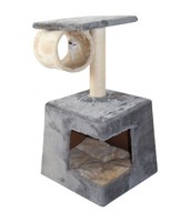 Kratzbaum Corner FüR Katzen PlüSch/Sisal Ca. 63 X 35 X 35 Cm Dunkelgrau, Dehner