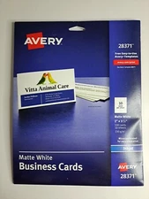 Avery Ink-Jet Printer White Business Cards Design & Print 100 Cards Sealed
