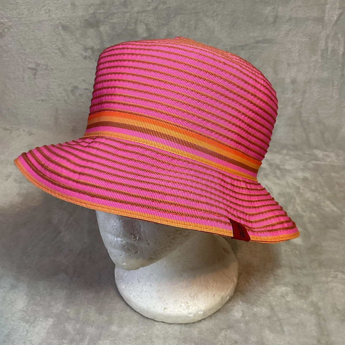 Vintage 1950-60 Blush Pink Woven Bucket Hat with box Vintage Pink Straw Hat - Etsy main image 2