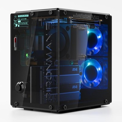 Pironman 5-MAX Dual Nvme M.2 SSD Pcie PC Case for Raspberry Pi 5 NAS RAID 0/1 Ha