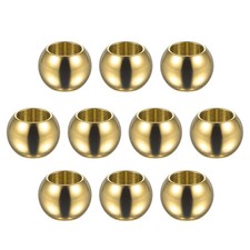 10pcs Beads 10mm Stainless Steel 6mm Hole Dia Bead for DIY Craft Gold