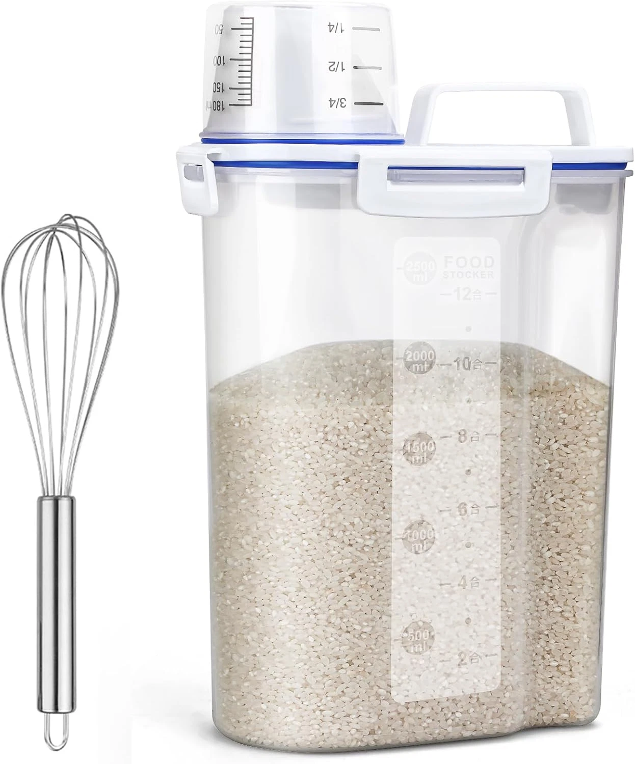 Uppetly Rice Airtight Dry Food Storage Containers, BPA Free Plastic Sealed Holde