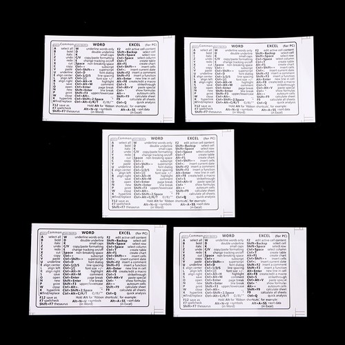 5Pcs Reference Keyboard Shortcut Sticker Adhesive For Windows Laptop Stickers