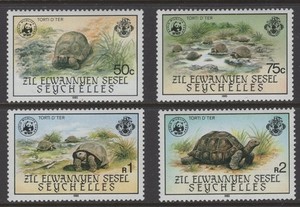 ZIL Seychelles 1985. WWF. Turtles. Scott # 106-109. MNH, VF
