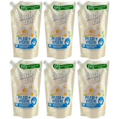 dusch das Handseife PFLEGE + HYGIENE 6 x 500ml Nachfüllbeutel Antibakteriell